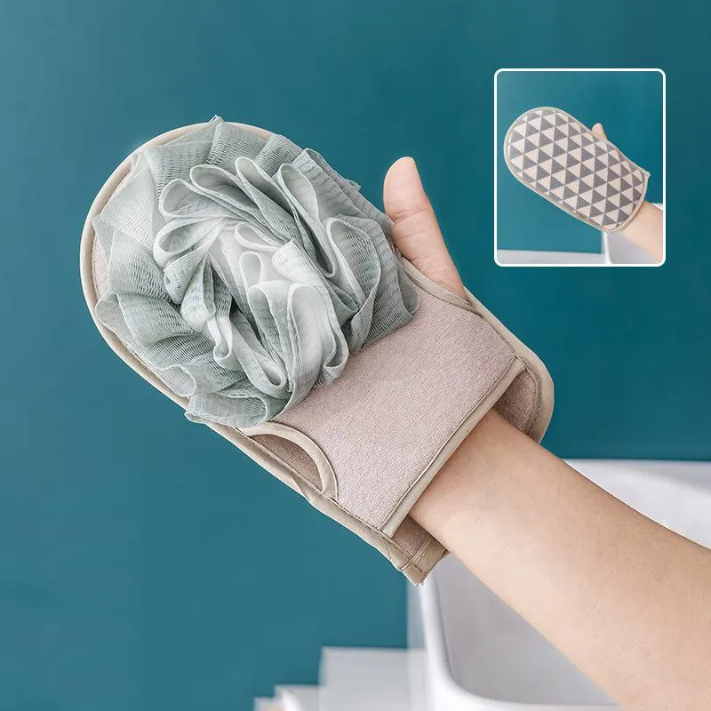 Double Sided Bath Brushes Bathing Body Cleaning Gloves Adult Baths Glove Flower Portable Hanging Bathroom Washing Supplies WLY BH5252