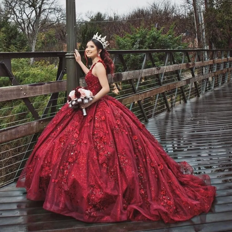 Robe de bal princesse à paillettes, tenue de Quinceanera en dentelle perlée et cristaux appliqués, tenue de fête d'anniversaire, 16 ans, 2022