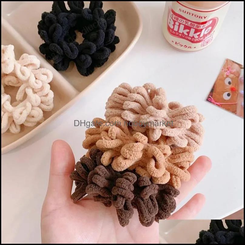 Women Korean Style Plush Hair Ropes Cute Sweet Elegant Simple Hairband For Girls Ponytail Holder Hair Accessories