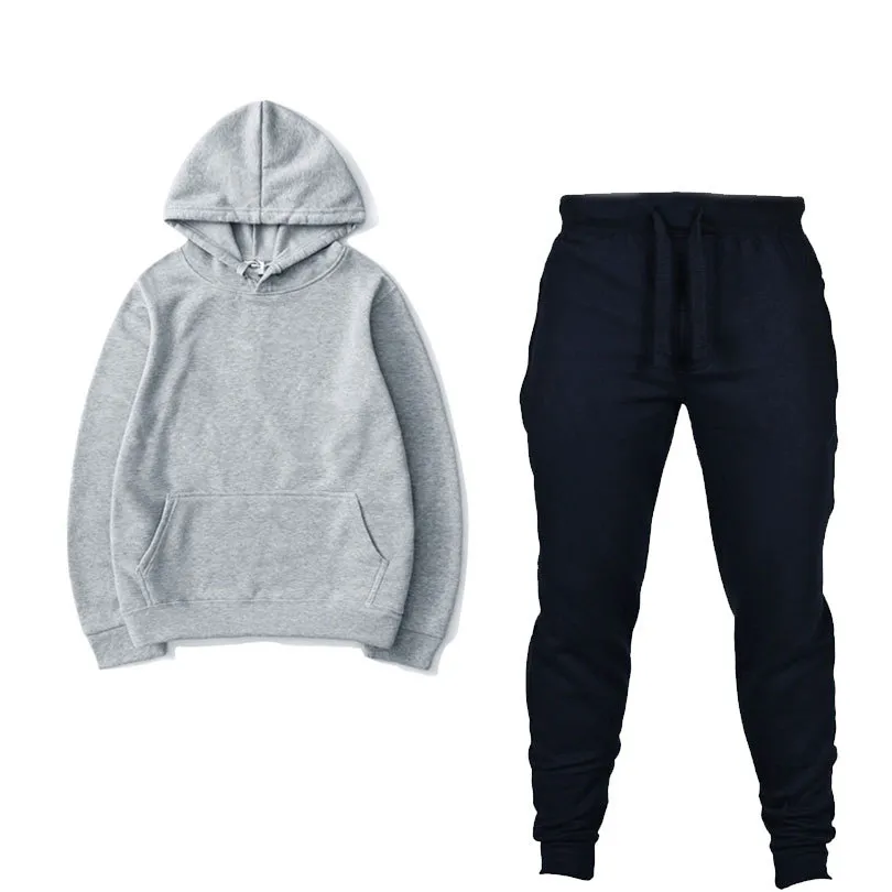 2019 männer Winter Herbst Casual Hoodie Pullover + Jogginghose Sportwear Mode Hochwertige Verschiedene Farben Nach Maß Muster Y0409