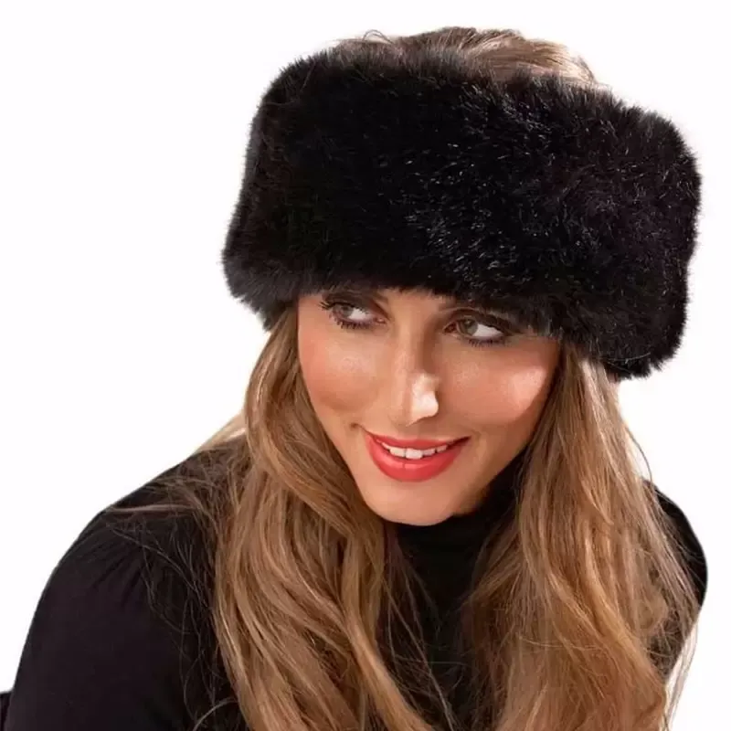 Ny Mode Vinter Varm Kvinnor Faux Fox Fur Russian Style Bomber Naturlig Tick Fluffy Hat Snow Ski Cap för damer