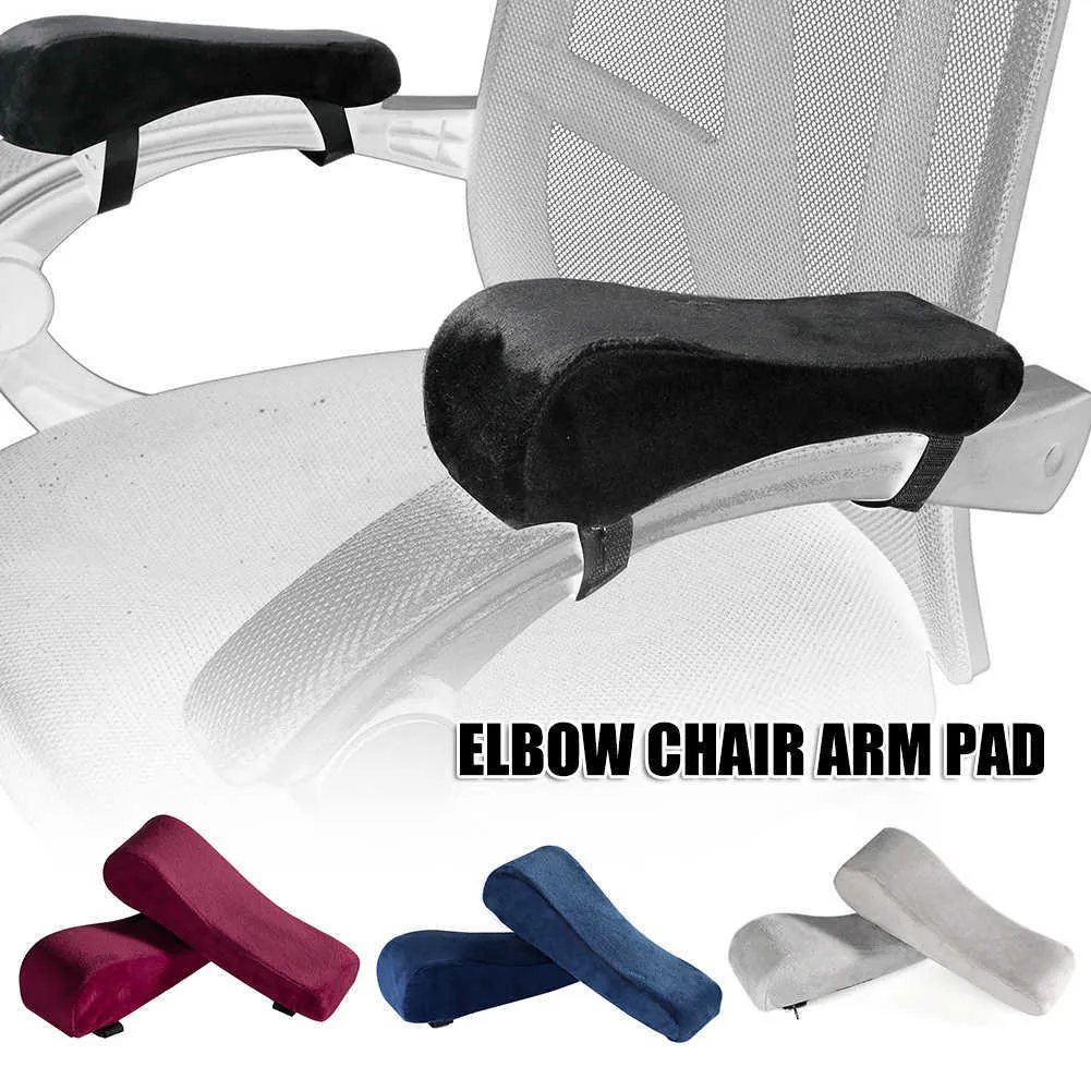 Coussins d'accoudoir de chaise en mousse à mémoire de forme et oreiller de soulagement du coude pour le soulagement de la pression de l'avant-bras, manchon universel de bras de chaise 2pcs ensemble 210716
