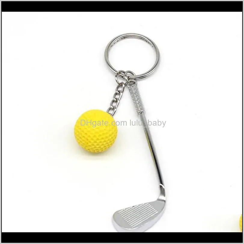 new golf key chain ball game key pendant key ring for kids women man toy sports chain