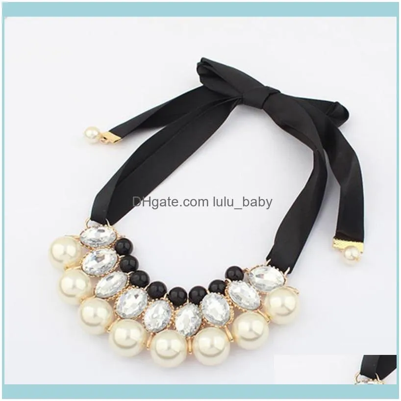 Chains Party Elegant Ribbon Charms Wedding Gift Daily Artificial Pearl Fashion Jewelry Women Necklace1