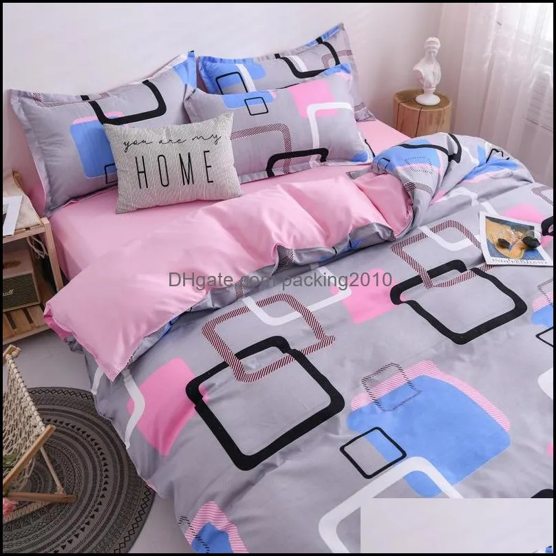 Helps Sleep Bedding Set Nordic Double Twin Bedspread Duvet Cover Home Decor Bed Linen Bedclothes Adult 4PCS Sets
