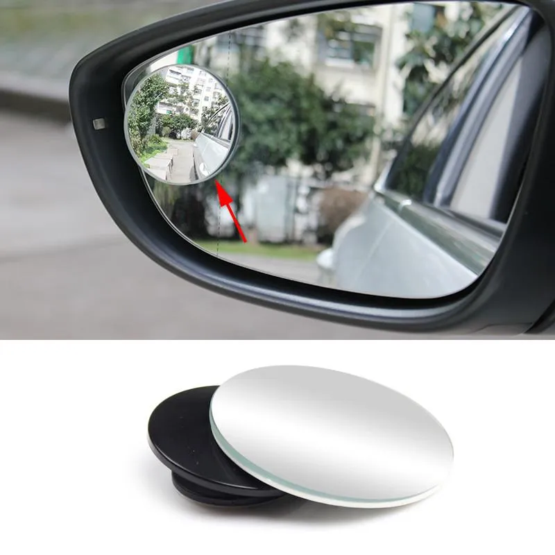 Outros acessórios de interiores, estilo de carro 1 pc espelho retrovisor transparente 360 ​​rotação de segurança de segurança ampla angular de estacionamento redondo convexo