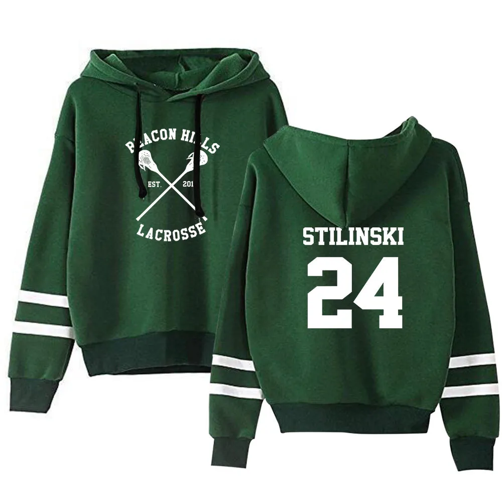 Mens Teen Wolf Stilinski 24 Print Hockey Hoodie Winter Vakantie