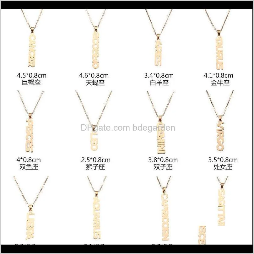 12 constellation necklace classic taurus virgo sagittarius gold zodiac sign round pendant chain necklace jewelry