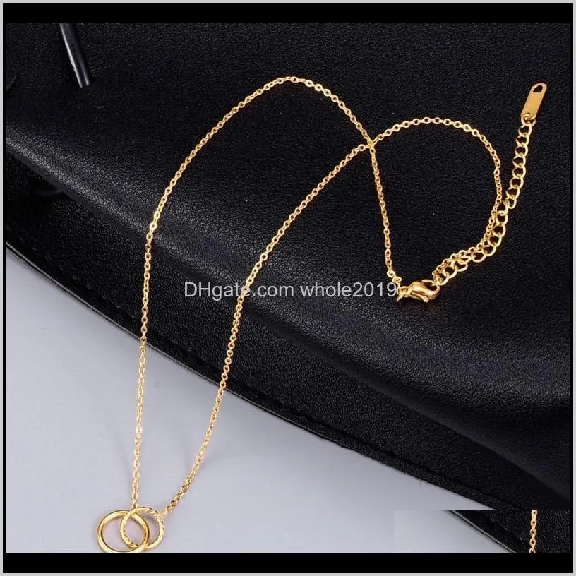friendship for eternity necklace gold titanium steel interlocking infinity 2 circle gift jewelry friend woman pendant necklaces