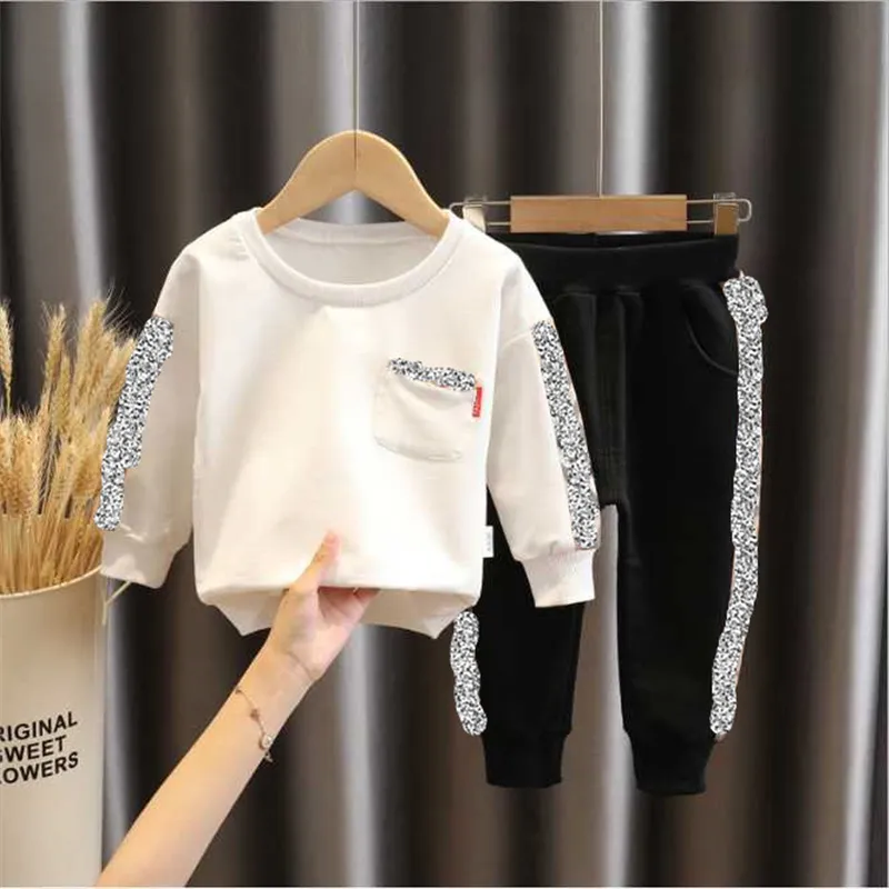 Ensemble de vêtements pour enfants, costume à manches longues pour garçons et filles de 0 à 5 ans, deux pièces pour bébés de 0 à 5 ans, tendance printemps 2021