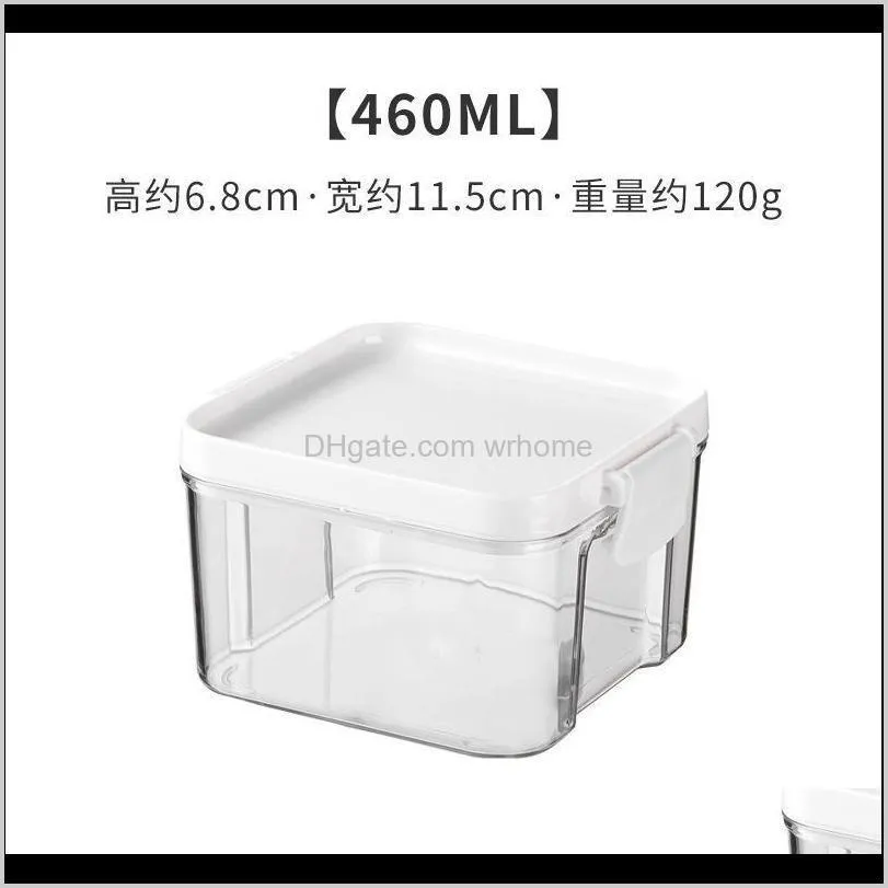 Kitchen Square Transparent Sealed Preservation Box Grains Spices Storage Dry Fruit Can Bottles & Jars