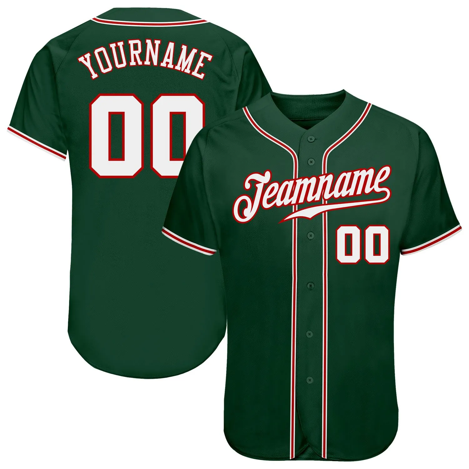 Jersey De Béisbol Auténtico De Color Verde Blanco Personalizado De 19