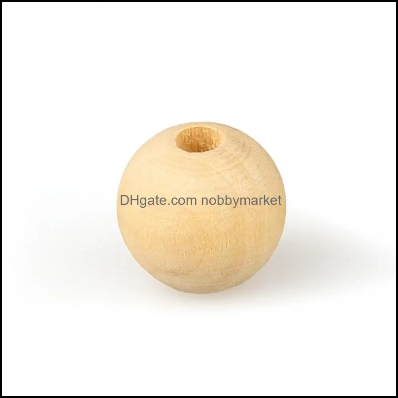 Natural Wood Color Round Wooden Beads 20mm 15mm 12mm 10mm High Quality Lead-free Wooden Beads DIY Jewelry Accessories Wholesale