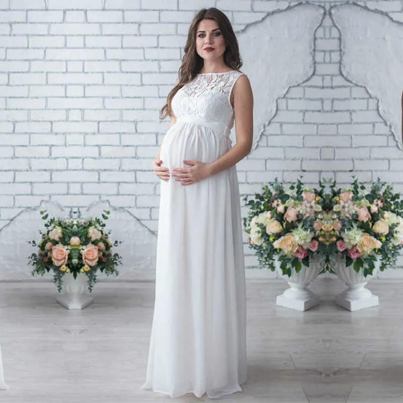 Keelorn vestido de maternidade roupas de gravidez de verão mulheres grávidas senhora elegante vestidos de renda festa formal vestido solto
