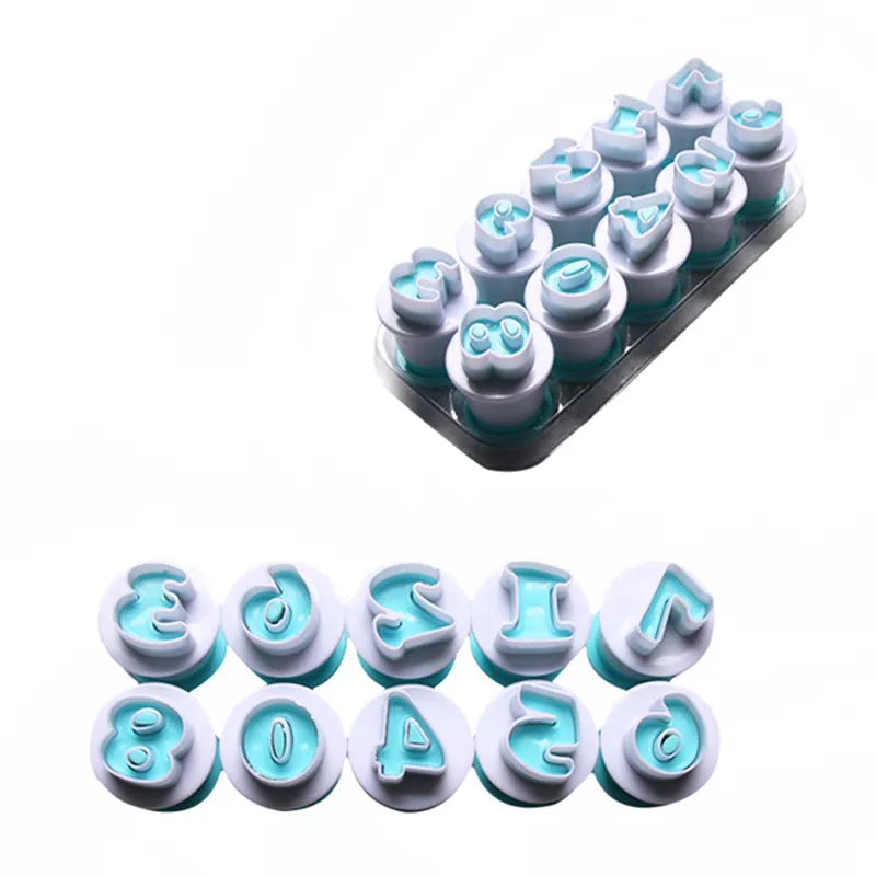 Baking moulds 26pcs English capital lower case Letter numbers spring biscuit cake turning sugar chocolate ornament decorative printing