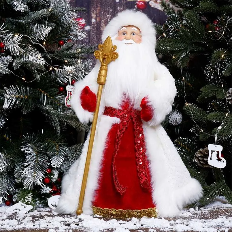 30 CM Santa Claus Dolls Holiday Pluche Karakters Kinderen Speelgoed Verjaardagsfeest Geschenken Tafeldecoratie Kerstmis Navidad voor Kamer 211019