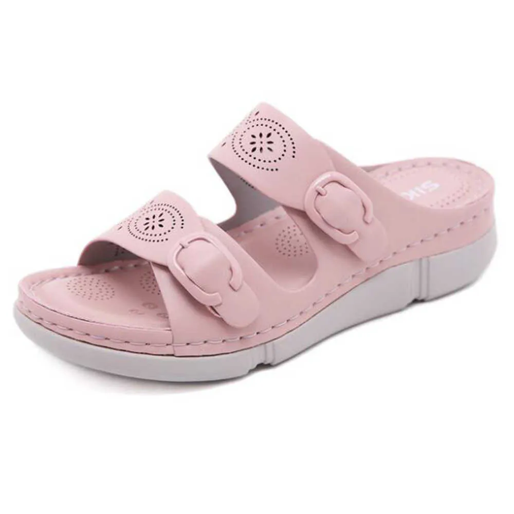 Moda Slipper Grube Platformy Kliniki Kobiet Kryty Łazienka Pipeczka Anti-Slip Home Slajdy Panie Letnie Buty QQ862 210625