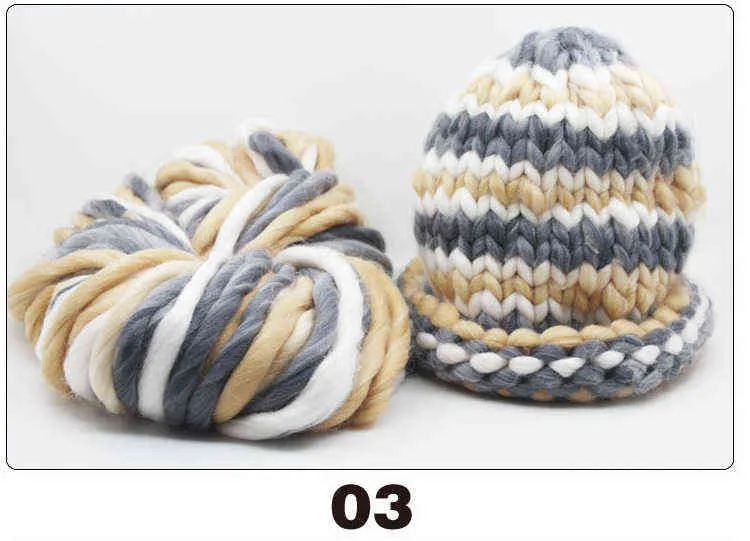 1pc épaisseur 250g de fils chunky Supersoft tricoter roving foulard de laine de bricolage coloré tricoté en gros chapeau dk adulte 1 balle pull crochet Y211129