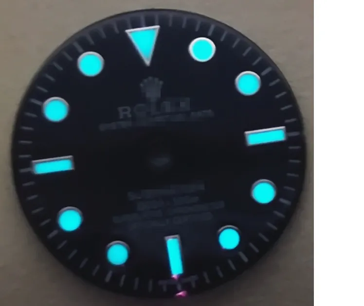 수리 도구 키트 29mm Blue Luminous Black and Dark 시계 다이얼 2824/2836 R 로고가있는 이동