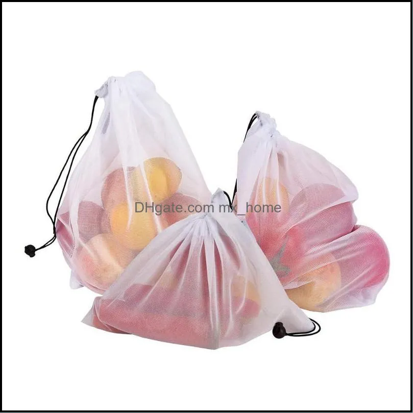 Hanging Baskets Eco Friendly Shopping Toys Mesh Produce Bags Reusable Vegetable Fruit Kitchen Storage Wholesale Drop