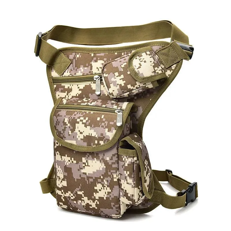 Uomini Canvas Drop Leg Bag Vita Casual Pack Cintura Hip Bum Viaggi militari Multiuso Messenger Borse a tracolla Ciclismo tattico WK853