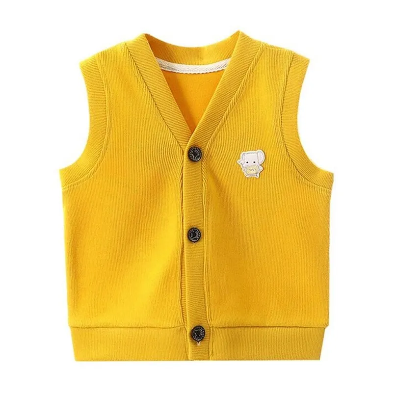 Crianças crianças colete camisola de malha 1-5Y algodão outono bebê jaqueta sem mangas meninos meninas meninas macio cardigan infantil quente 210818