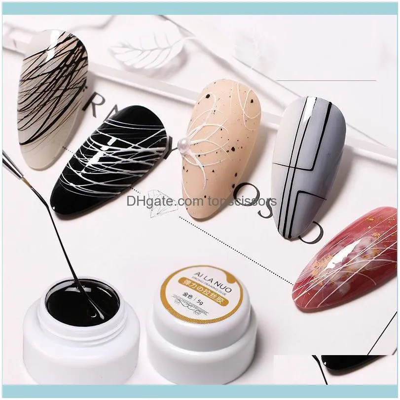 Colors 20g Nail Art Stretch Painted Brushed Glue DIY Spider Supplies White Black Gold TSLM1 Kits