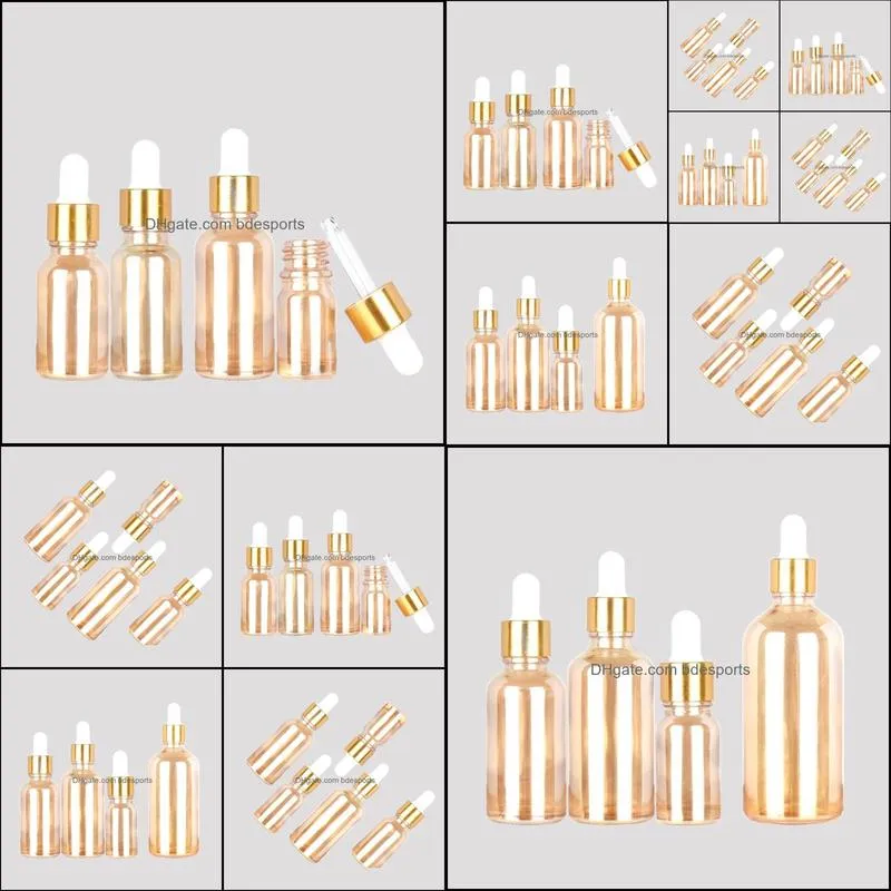 Storage Bottles & Jars Amber Glass Dropper Liquid For Essential Pipette Refillable 50PCS/lot