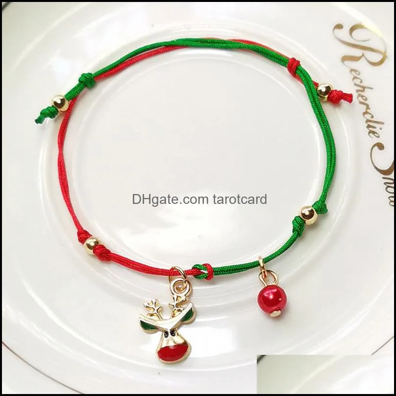 New Christmas Bracelet Christmas Snow Elk Hand Knitted Fashion Bracelet Christmas Adjustable Bracelet Dhl Wholesale