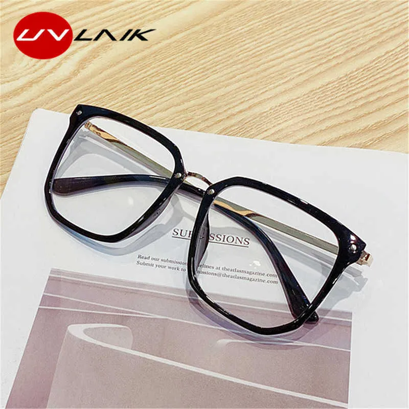 UVLAIK Blauw Licht vrouwen Brilmontuur Oversized Computer Brillen Vintage Mannen Bril Transparant Vierkant Brillen Frame251z