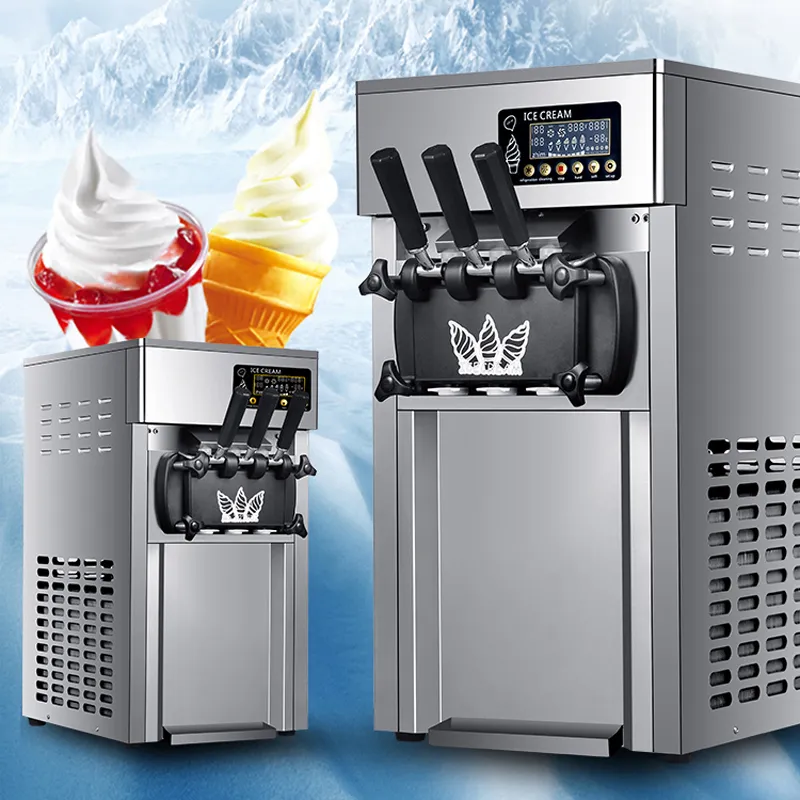 Kommersiell Desktop Soft Serve Ice Cream Machine Vending är kall snabb och kraft Spara Sweet Cone Makers