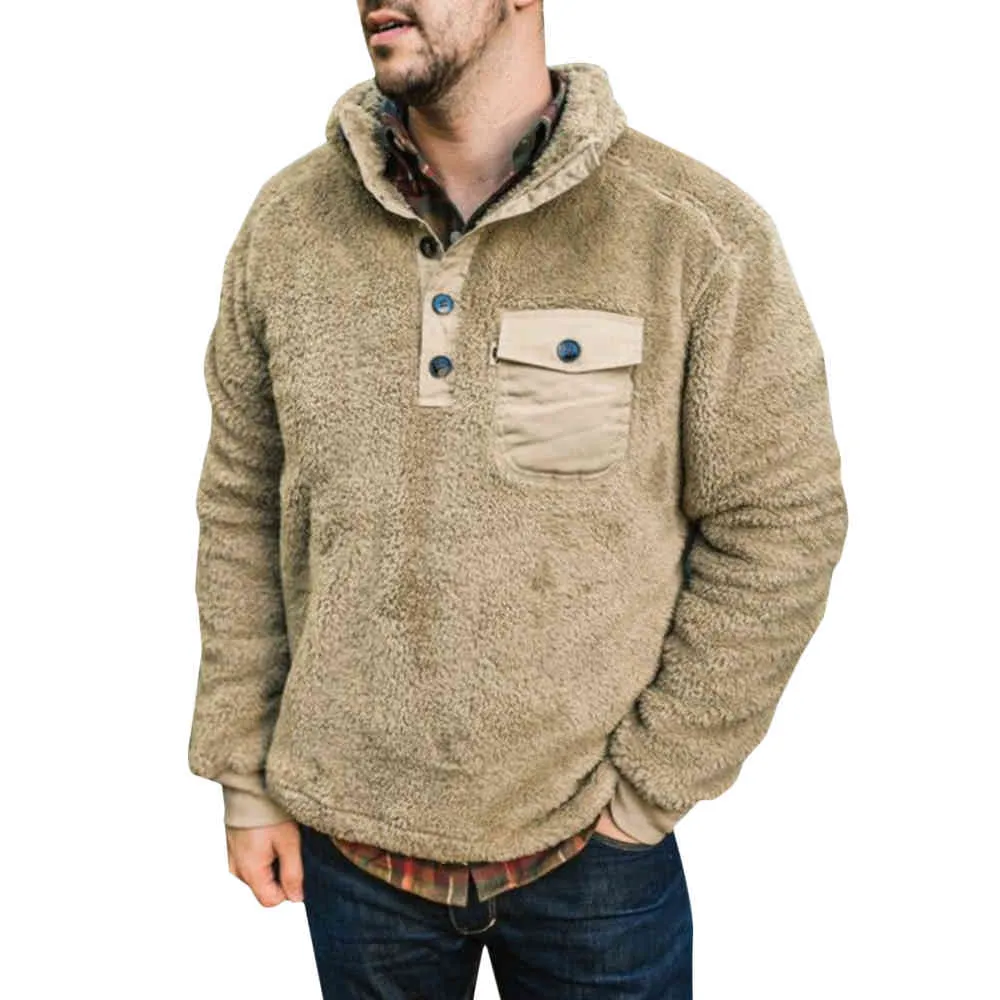 Mens teddy fleece jumper cheap