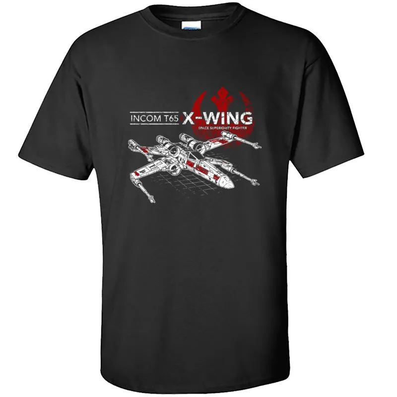 T-65_X-Wing_392 Leisure Tops T Shirt Short Sleeve for Men All Cotton Summer/Fall Crewneck Tshirts Design T-shirts Graphic T-65_X-Wing_392 black