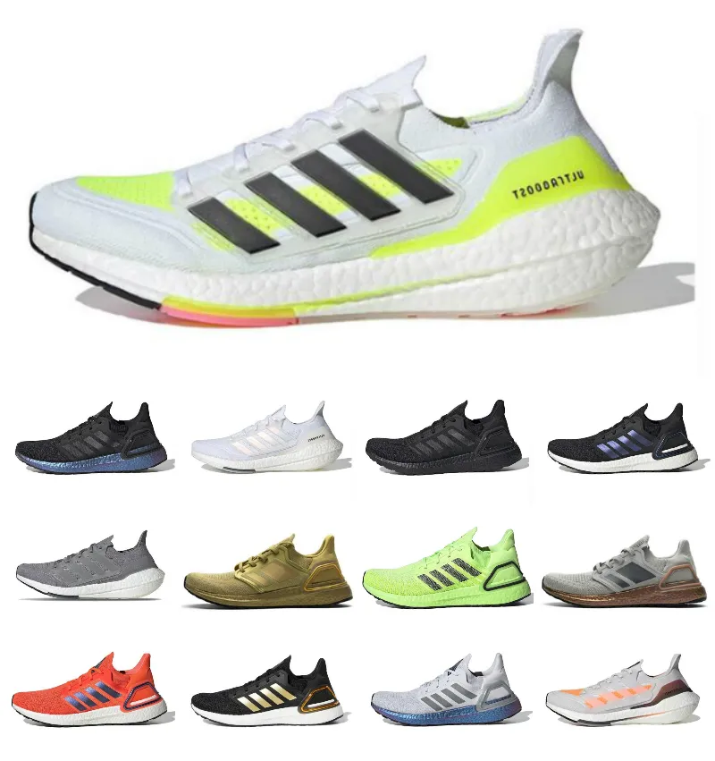 Ultraboost 20 UB 6.0 Erkekler Koşu Ayakkabıları Ultra Çekirdek Üçlü Siyah Beyaz Güneş Sarı Mavi Altın Metalik Teknoloji Indigo Mor 2021 Dash Gri Kadınlar Rahat Trainer Sneakers