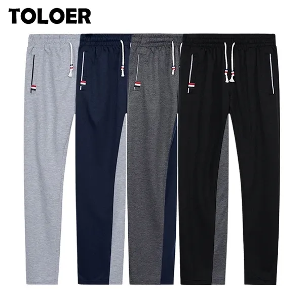 Sweatpants Plus Size Mannen Joggers Track Broek Elastische Taille Casual Jogging Broek Lente Baggy Fitness Gym Kleding Zwart Grijs X0615