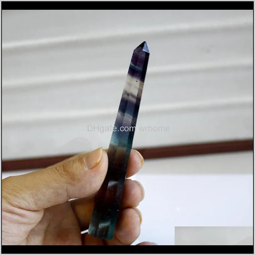 Natural Colorful Fluorite Crystal Quartz Tower Quartz Point Fluorite Crystal Obelisk Wand Healing Crystal 15 sizes