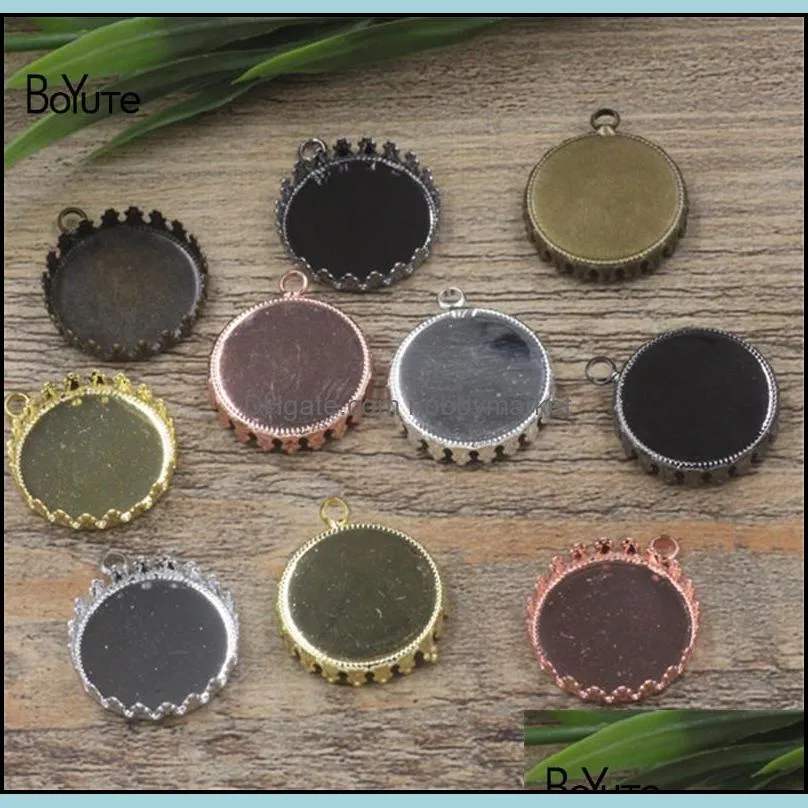 BoYuTe 20Pcs Round 15MM 20MM 25MM Hot sale Cameo Cabochon Setting Diy Pendant Blank Base Tray