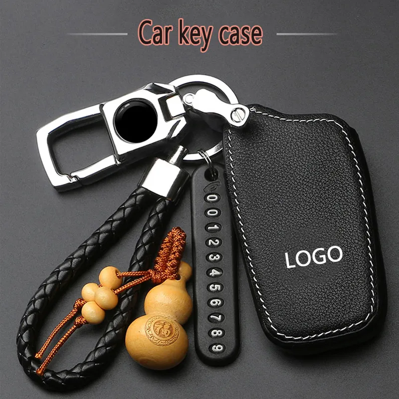 Rindsleder Auto Keykasten Für Toyota Land Cruiser 200 Prado150120 Reiz Camry Crown Highlander Auto Metal Key Ringe Cover Sets