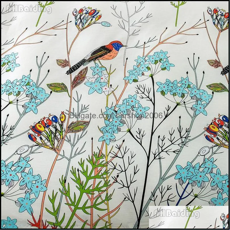 Sheets & Sets Floral Birds Fitted Sheet 100% Cotton Mattress Cover Corner With Elastic Band Bed 120x200cm/150x200cm/180x200cm24