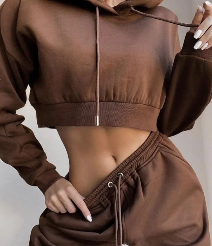 Completo Elegante Due Pezzi Da Donna – Top Maniche Lunghe E Pantaloni Vita Elastica, Tessuto Poliestere, Taglie S-2XL