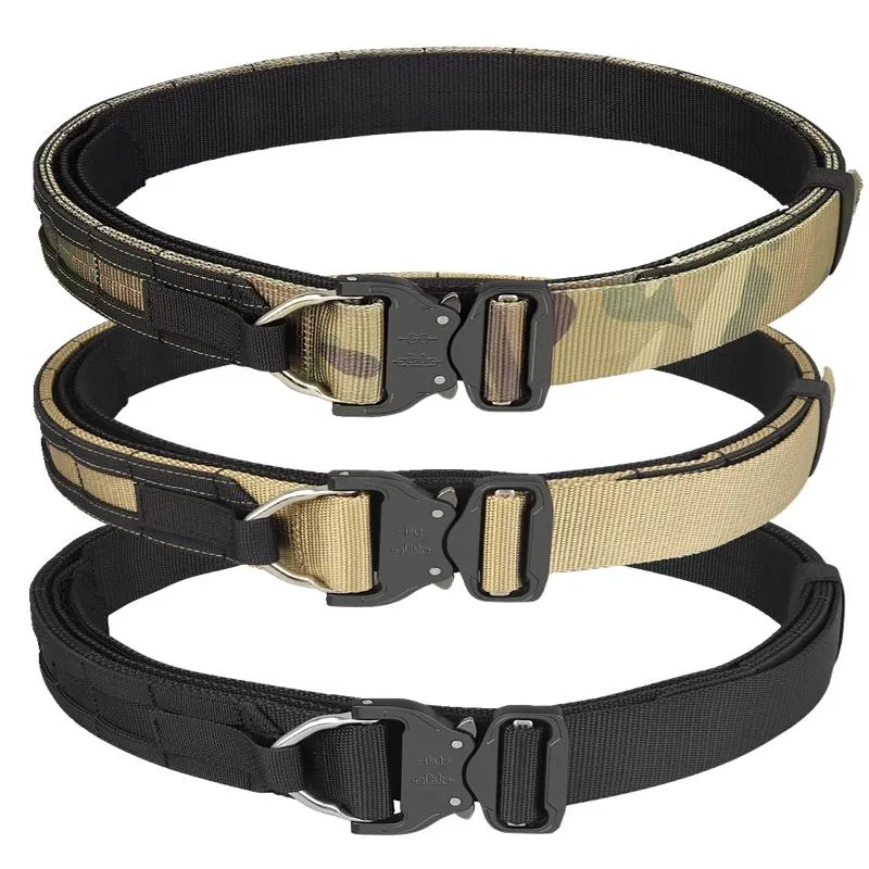 Ceinture tactique de soutien de taille pour hommes, 4.5CM 3.8CM, chasse, dégagement rapide, alliage Nylon, longueur 121cm, mode hommes, ceinture d'extérieur