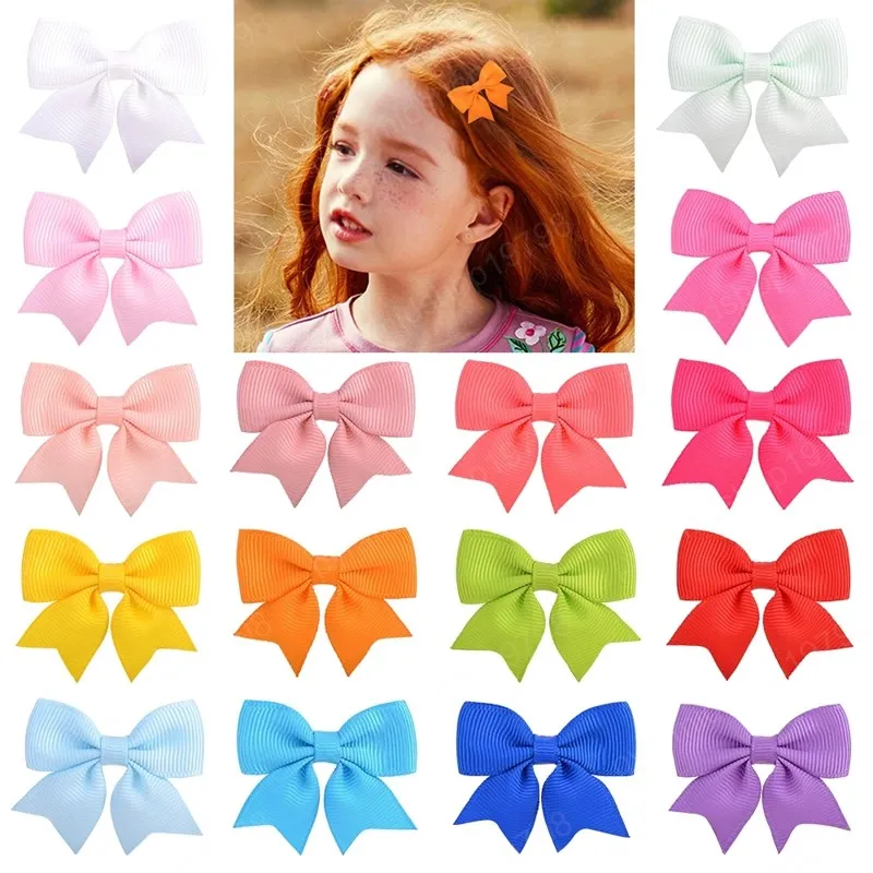 Fiocchi per capelli in nastro colorato con clip per neonate Mini graziose forcine per capelli Barrettes Copricapo Accessori per capelli per bambini