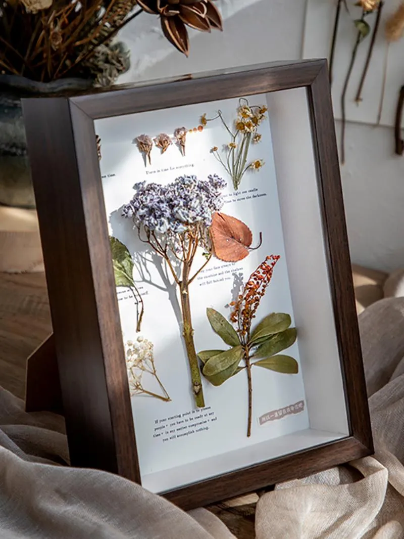 Cornici per scatole di ombre acriliche cornice in legno naturale Bouquet  Display custodia per fiori profonda per artigianato 3D Picture Memorabilia  Memory Frame