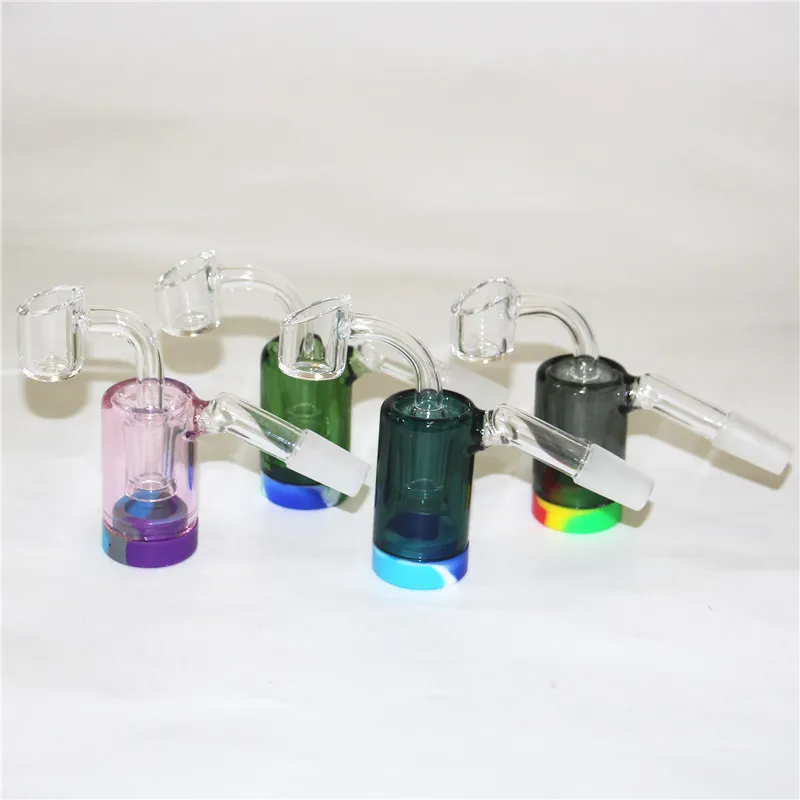 narguilés Épaisseur Verre Ash Catcher Bols Avec Femelle Mâle 14mm 18mm Joint Bubbler Perc Ashcatcher Bong Silicone Container Jar quartz banger