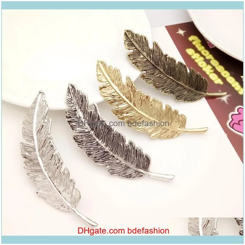 Hair Clips & Barrettes Ly Vintage Women Girls Alloy Leaf Clip Hairpin Princess Pins Accessories DO99