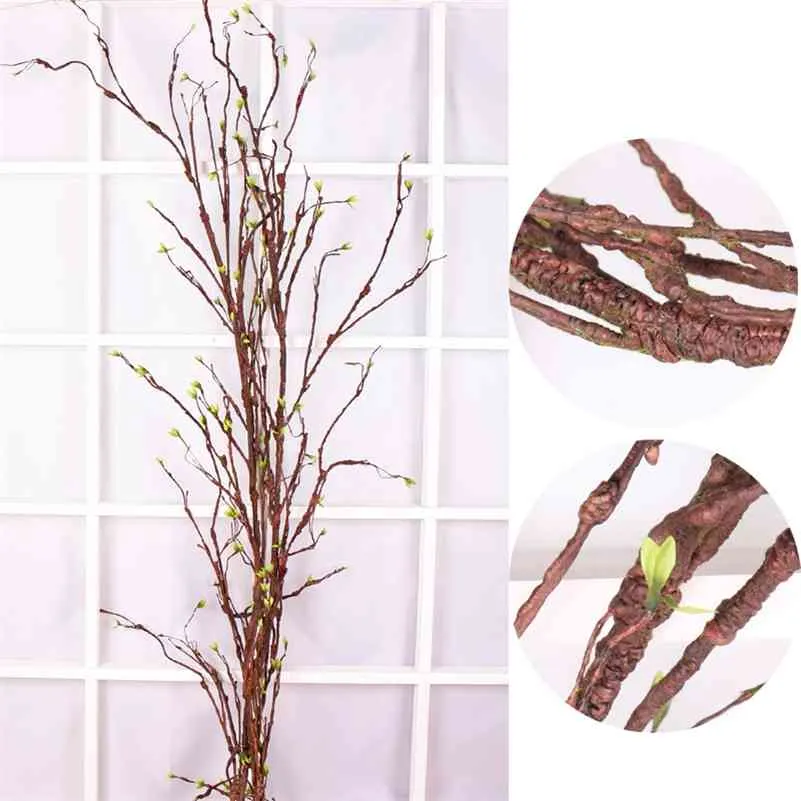 300cm big artificial trees plastic branches twig Tree branch Rattan Kudo Artificial Flowers Vines Home Wedding party Decoration 210624
