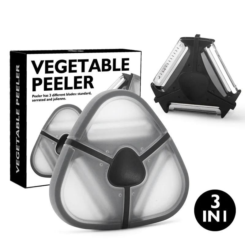 Petit couteau à éplucher Expert domestique, raboteuse à Melon pour un rangement facile, râpe à éplucher tranchante à trois têtes WH0348