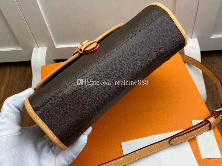 Realfine888 5A M44919 23.5cm IVY Momogran Canvas Shoulder Bag,With Dust Bag,DHL 