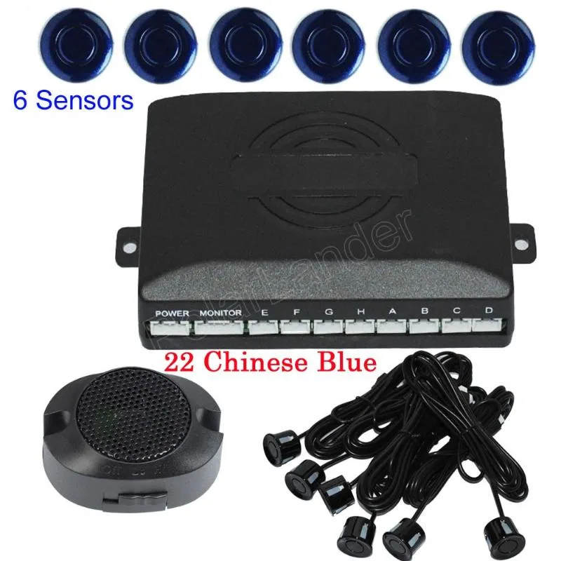 Auto achteruitzicht Camera's Parkeersensoren 6 Sensor Buzzer Alarm 44 kleuren voor Option Reverse Backup Radar Sound Alert