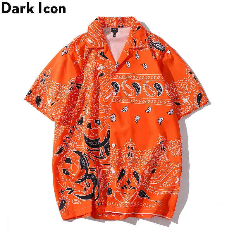 Vintage Orange Orange Bandana Hawaiian Shirt For Men And Women Perfect For Summer Street Fashion